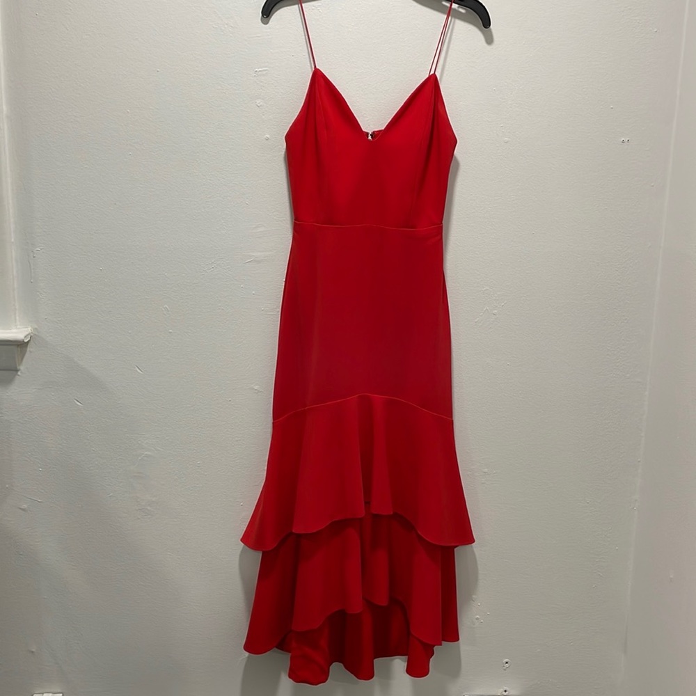 Alice + Olivia Red Spaghetti Strap Formal Dress